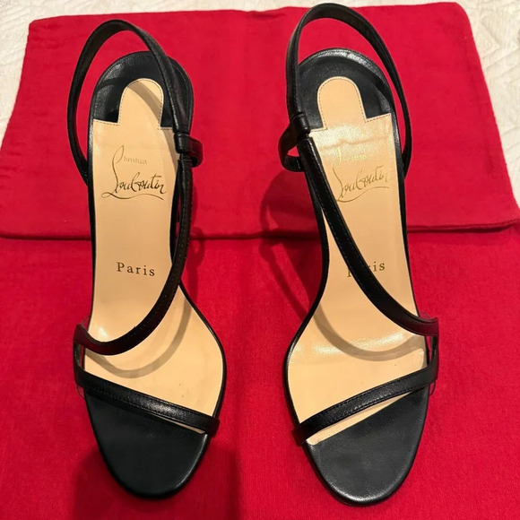AUTHENTIC Black Rosalie 100mm, Christian Louboutin, Size 37  (Not For Bundle) - Picture 1 of 12
